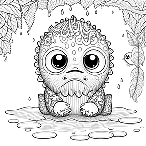 Sample image from Monster Moods! a coloring activity book for kids from the Texas Insight Center