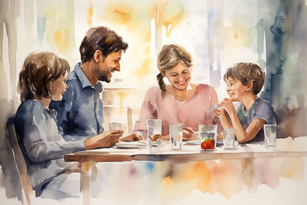 An image of a family talking to a therapist about family therapy near me in Houston or the Rice Village at Texas Insight Center with Danny Clark, LCSW.