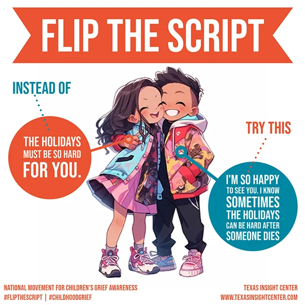 Image of two children hugging for the Flip The Script campaign.